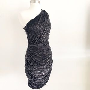 CeCe Metallic One Shoulder Dress Size 4